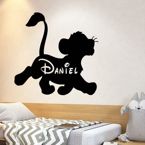 The Lion King Wall Decal Custom Name Cartoon Wall Sticker Etsy