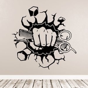 Barber Shop Wall Decal | Barber Shop Wall Sticker | Barber Shop Wall Decor CUS53