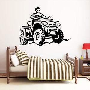 ATV Rider Wall Decal Quad Bike Wall Sticker 4 Wheeler Wall Decor 1625b