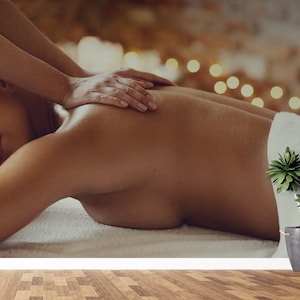 Massage Wallpaper Beauty Salon Peel and Stick Wallpaper Self Adhesive Removable Fabric Massage Mural Woman Body Wallpaper PW251