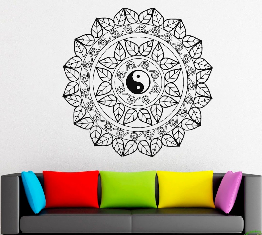 Mandala Wall Decal Mandala Flower Wall Decal Mandala Wall Decor Yoga Studio Wall Décor 2028 Etsy
