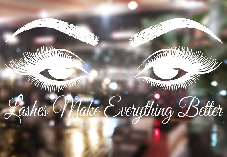 Eyelash Decals Eyelashes Wall Decal Window Sticker Beauty Etsy