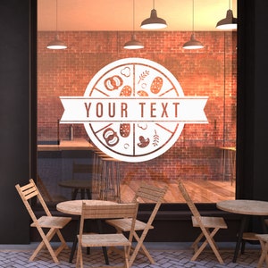 Sticker mural pizza | Autocollant en vinyle pour pizzeria | Décorations pour restaurant italien P01