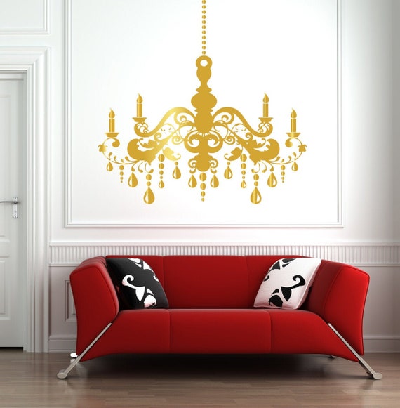 Chandelier Wall Decal Chandelier Wall Decor Chandelier Etsy