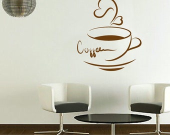 Coffee Wall Decal | Coffee Beans Wall Sticker | Coffee Wall Decor 1712