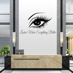 Eyelash decals Eyelashes Wall Decal Window Sticker Beauty Salon Woman Face  Lashes Eyebrows Brows Handmade 2917