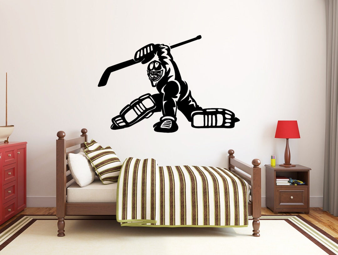 Ice Hockey Wall Decal Hockey Player Wall Decal Hockey Stick Hockey