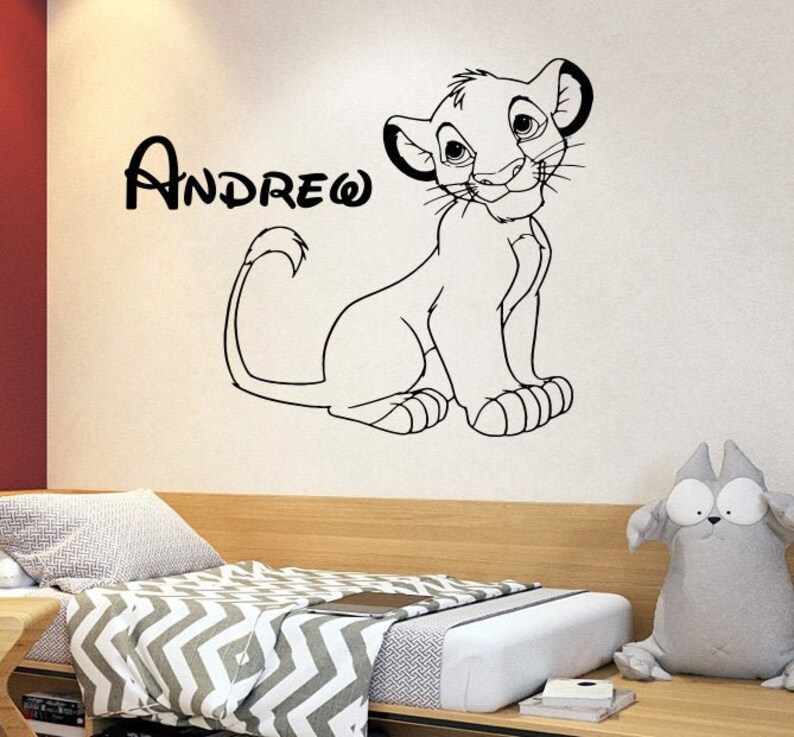 The Lion King Disney Cartoon Wall Decal Simba Lion Nursery Etsy