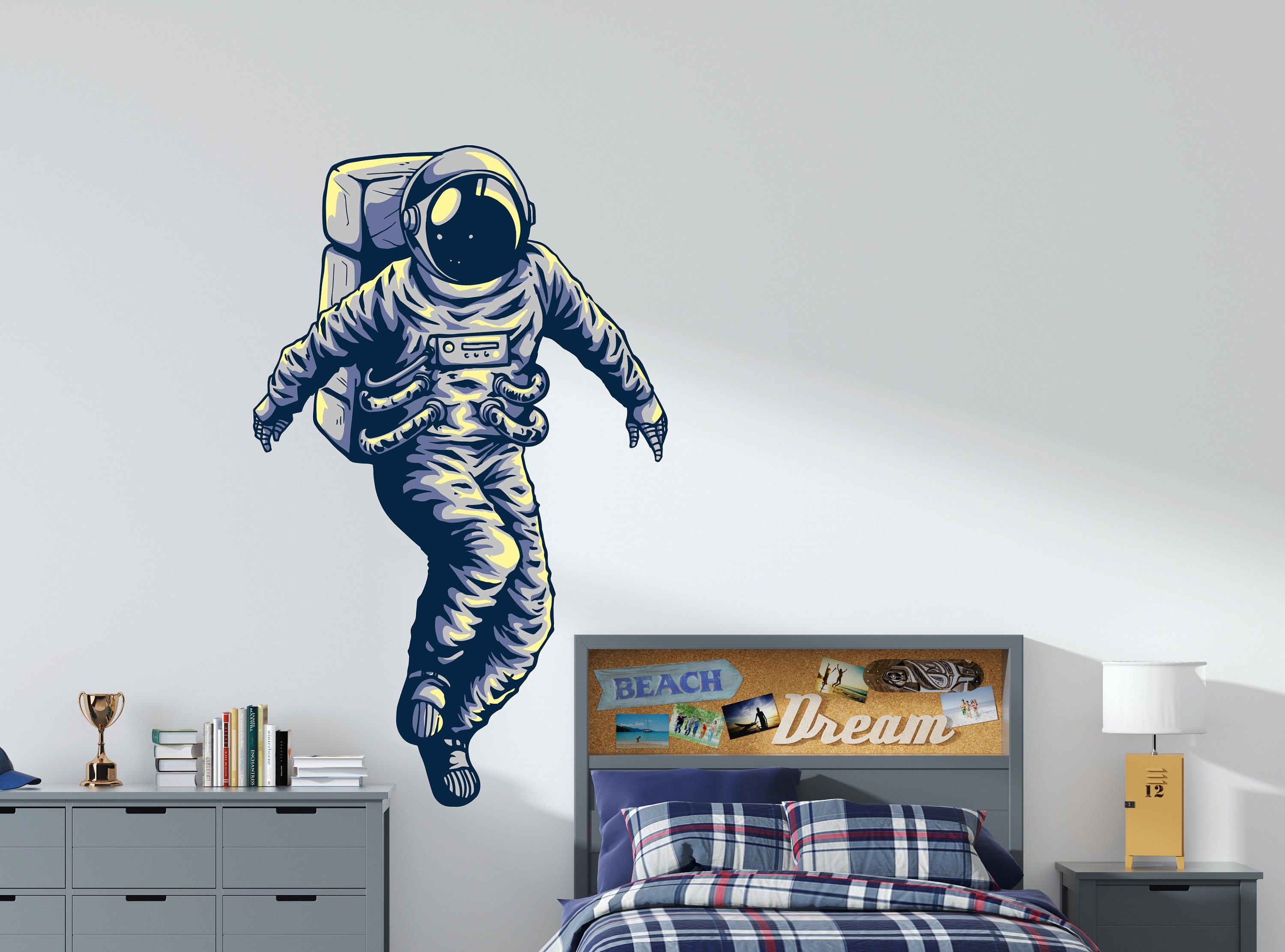 Astronaut Wall Decal Outer Space Wall Decor for Kids Bedroom Etsy