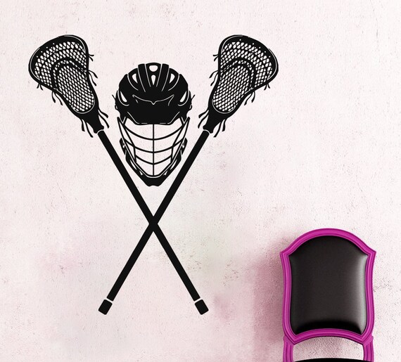 Lacrosse Wall Decal Lacrosse Wall Decor Custom Name Etsy