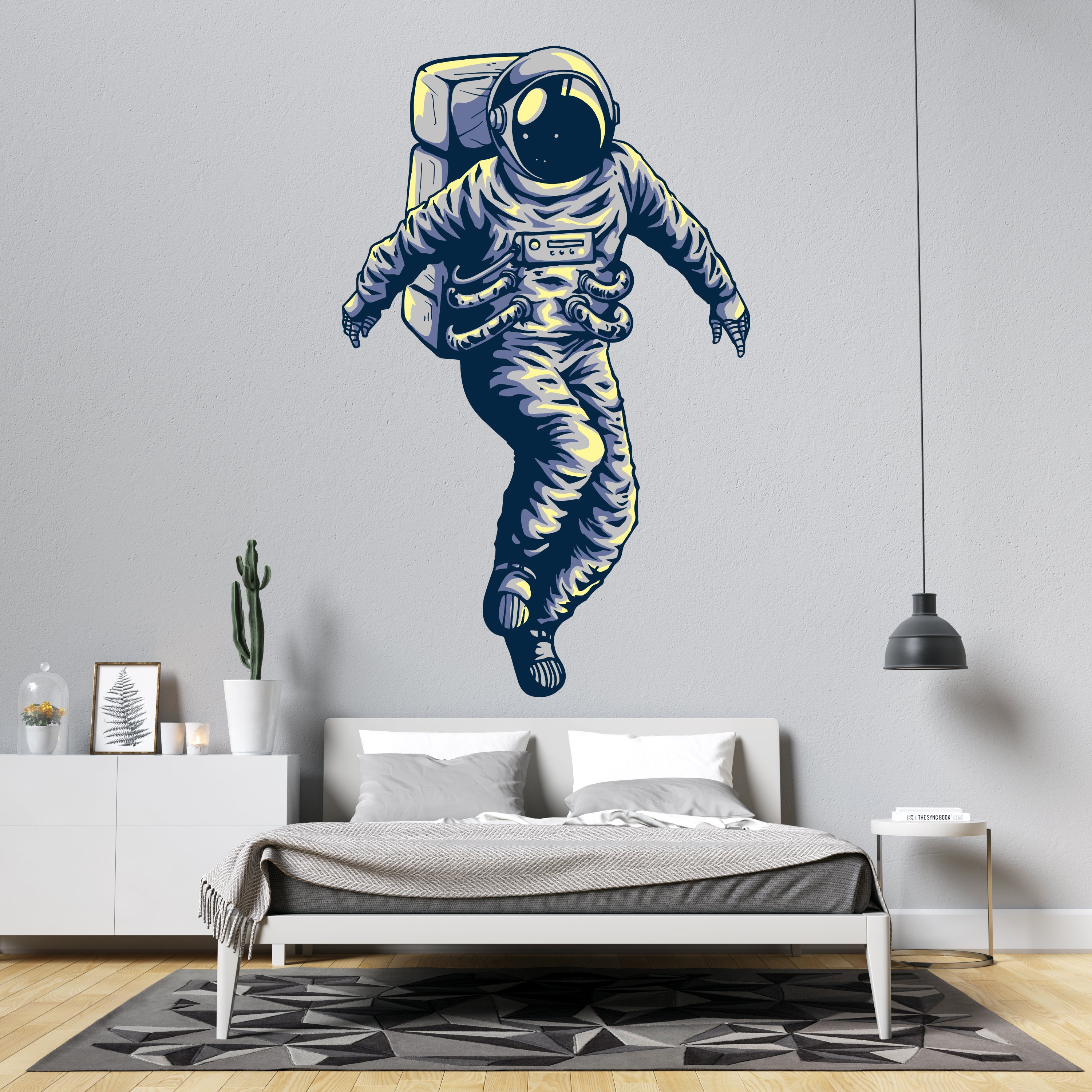 Astronaut Wall Decal Outer Space Wall Decor for Kids Bedroom Etsy
