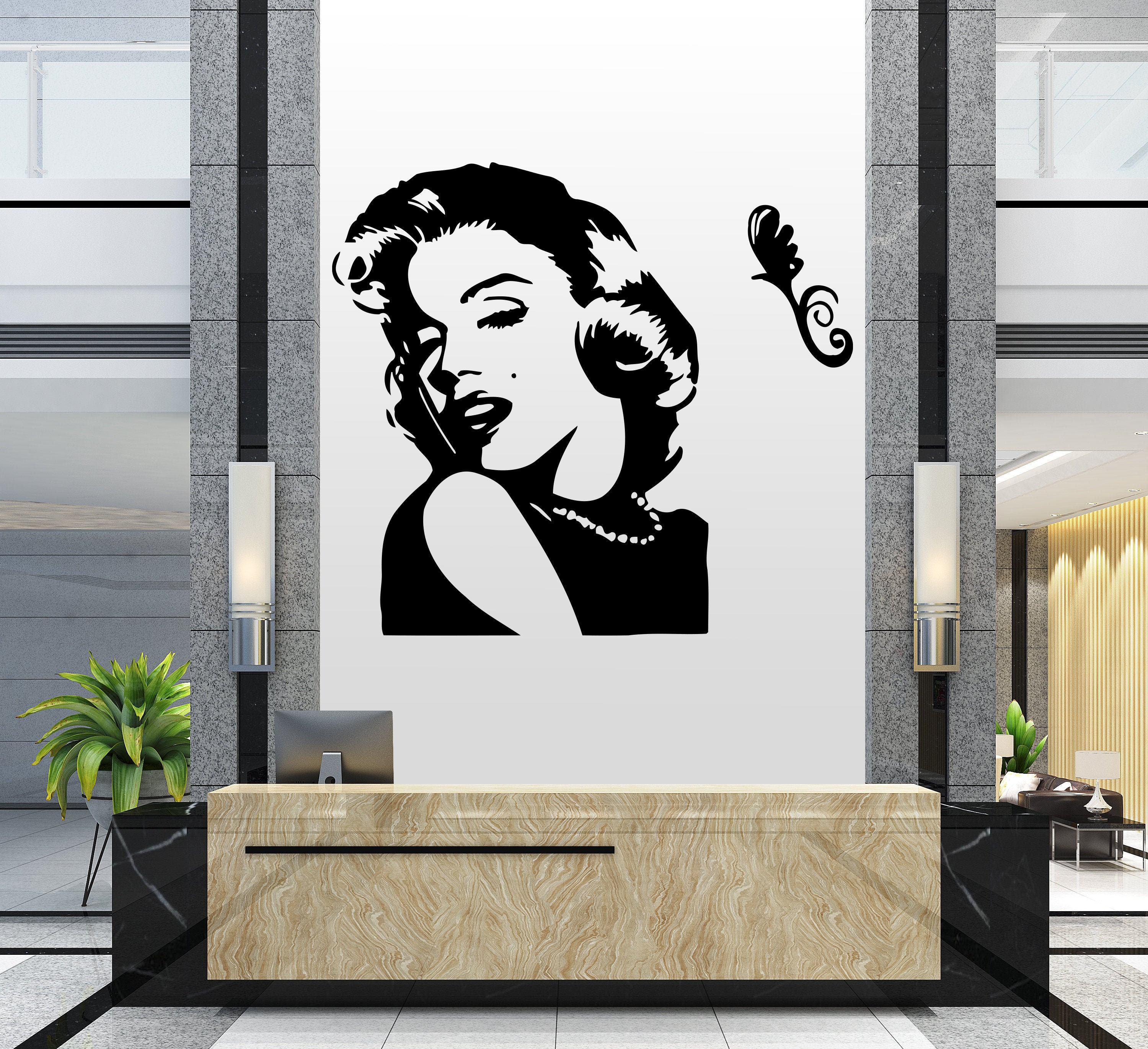 Marilyn Monroe Wall Decal Beautiful Woman Wall Decor Beauty | Etsy