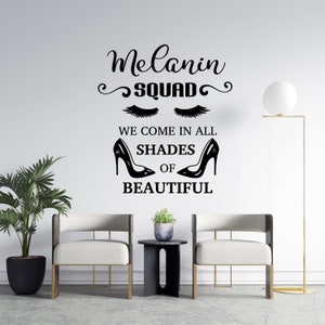 African Woman Wall Decal African Girl Wall Sticker Quote Beauty Salon Wall Art AF33