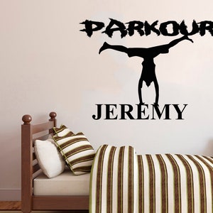 Personalized Name | Parkour Wall Decal | Parkour Wall Sticker | Parkour Wall Decor 2620
