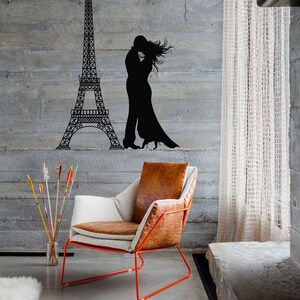 Calcomanía de pared de París / Adhesivo de pared con el horizonte de París / Arte de pared de la Torre Eiffel / Decoración de pared de la Torre Eiffel 2757