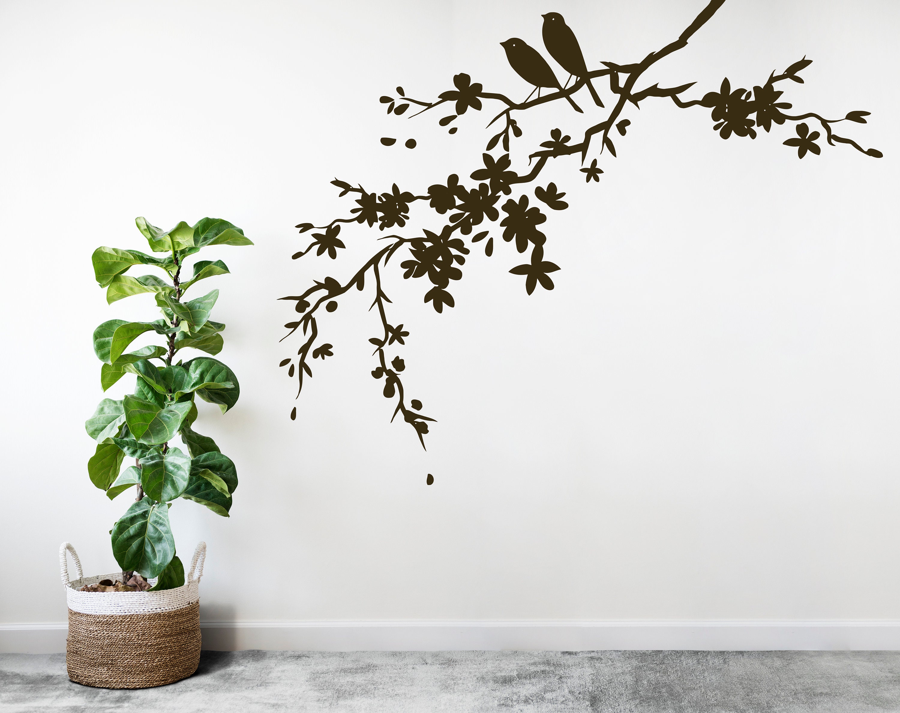 Tree Branch Wall Decal With Birds: Removable Vinyl Sticker BC9 - Etsy