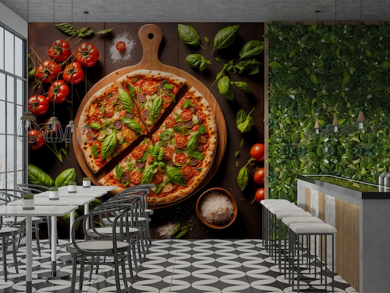 Pizza Schild Aufkleber – Vinyl Wandtattoo Für Küche Oder Pizzeria, Rot, 42x61 Cm