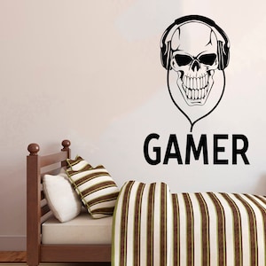 Gamer Wandtattoo | Videospiele Wandaufkleber | Controller Wandtattoo | Spielzimmer Wandkunst 3089