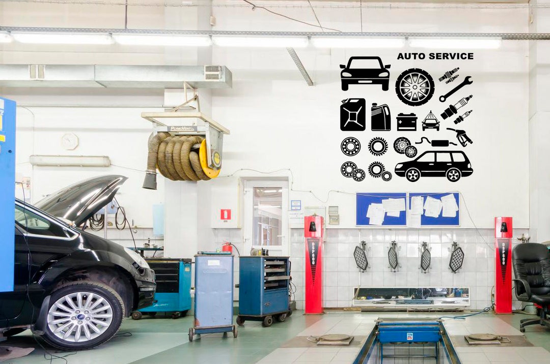 Auto Service, Tires, Repair, Car Washing,car,wall Decal, Window Sticker ...