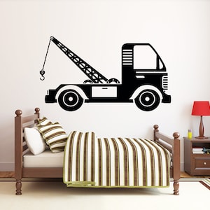 Construction Crane Wall Decal | Heavy Construction Wall Sticker | Crane Wall Decor | Decals for Boys HL16