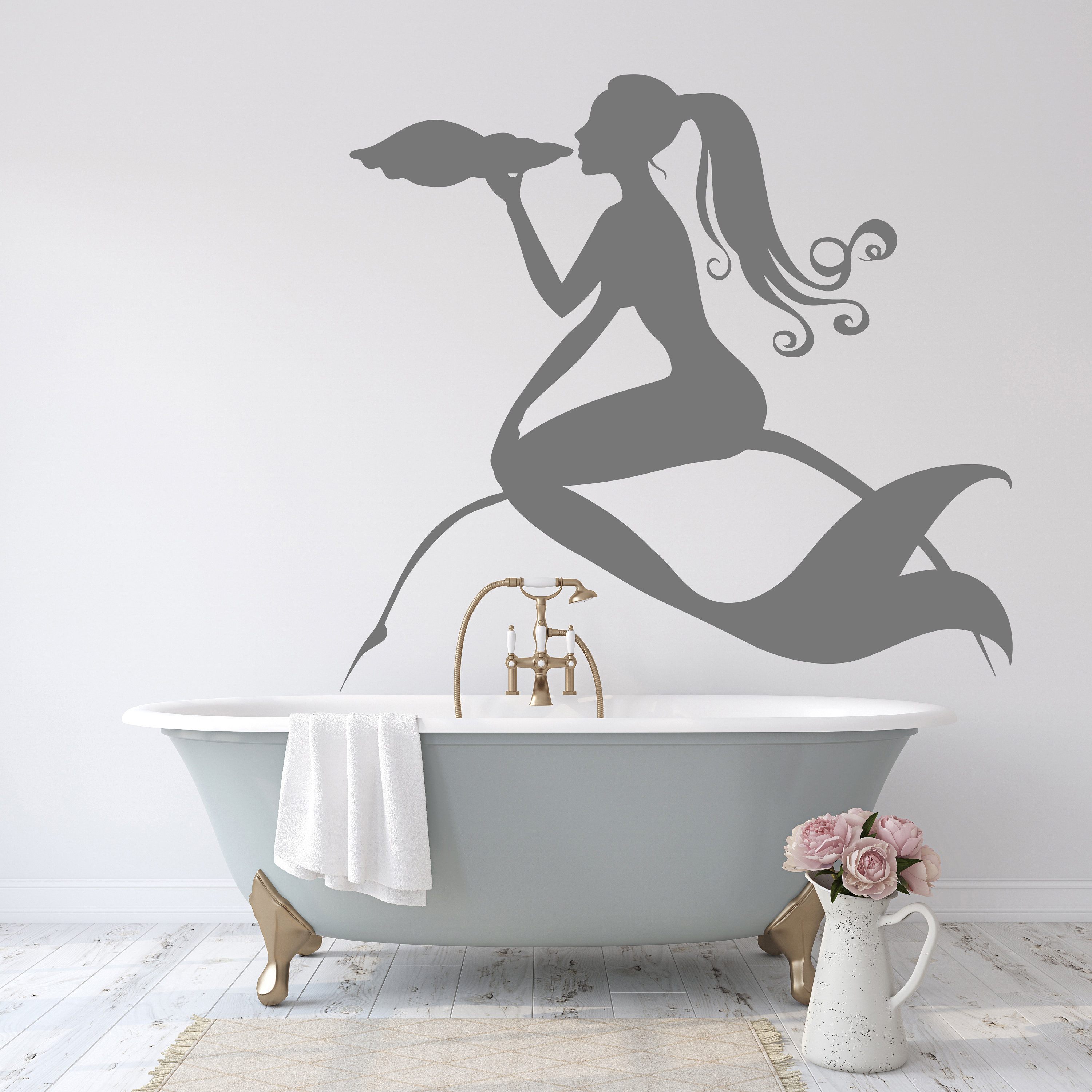 Mermaid Wall Decal Little Wall Sticker Mermaid Wall Art - Etsy