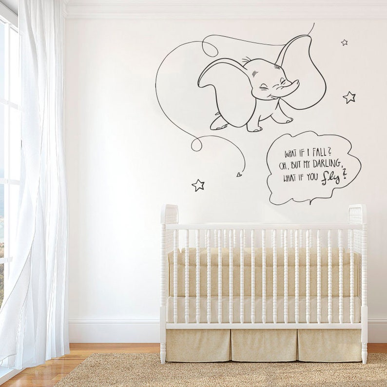 Dumbo Elephant Wall Decal Dumbo Wall Sticker Nursery Wall Etsy