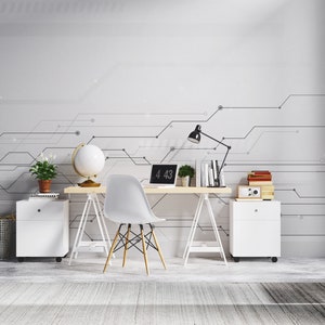 Circuit  Wallpaper Technology Wall Graphics Peel and Stick Wallpaper Office Self Adhesive Removable Mural PW303