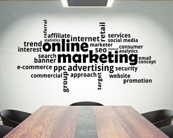 Online Marketing Quote Wall Decal: Office Decor, Inspirational Vinyl Sticker 1904re