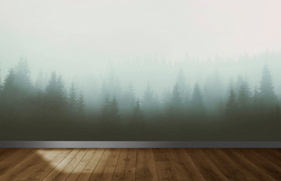 Foggy Forest Peel and Stick Wallpaper Nature Wall Mural Self Adhesive ...