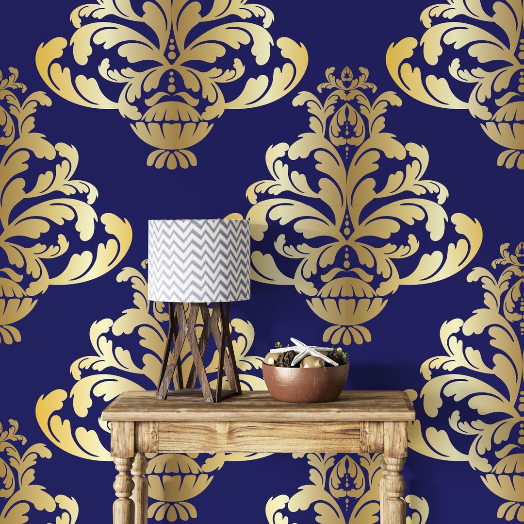 Victorian Damask Wallpaper Peel and Stick Vintage Damask Self Adhesive