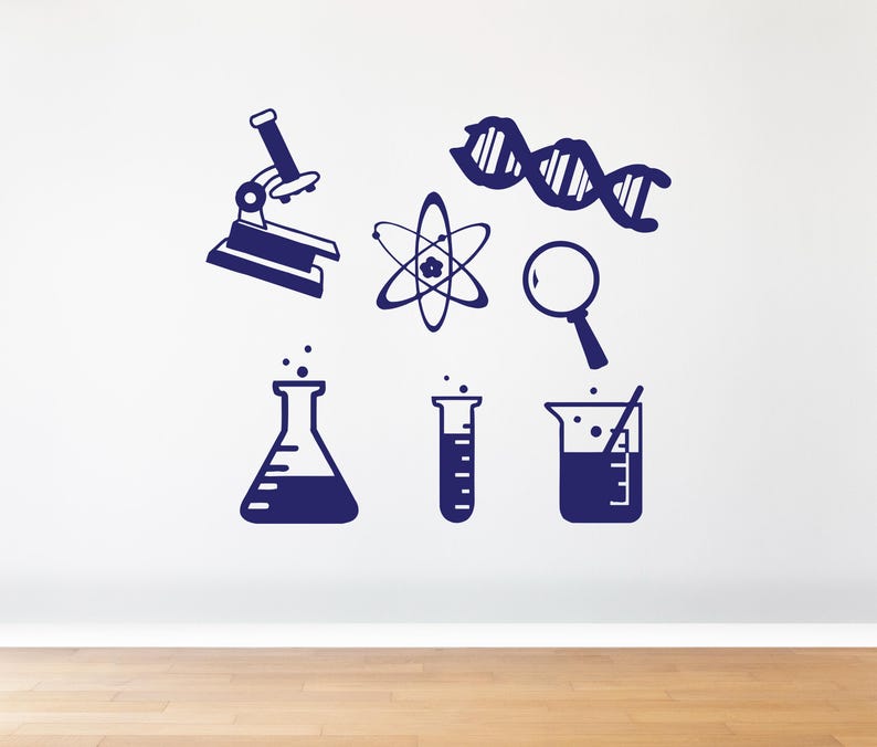 Science Wall Decal: Chemistry, Physics, Biology Classroom Decor, 1832 ...