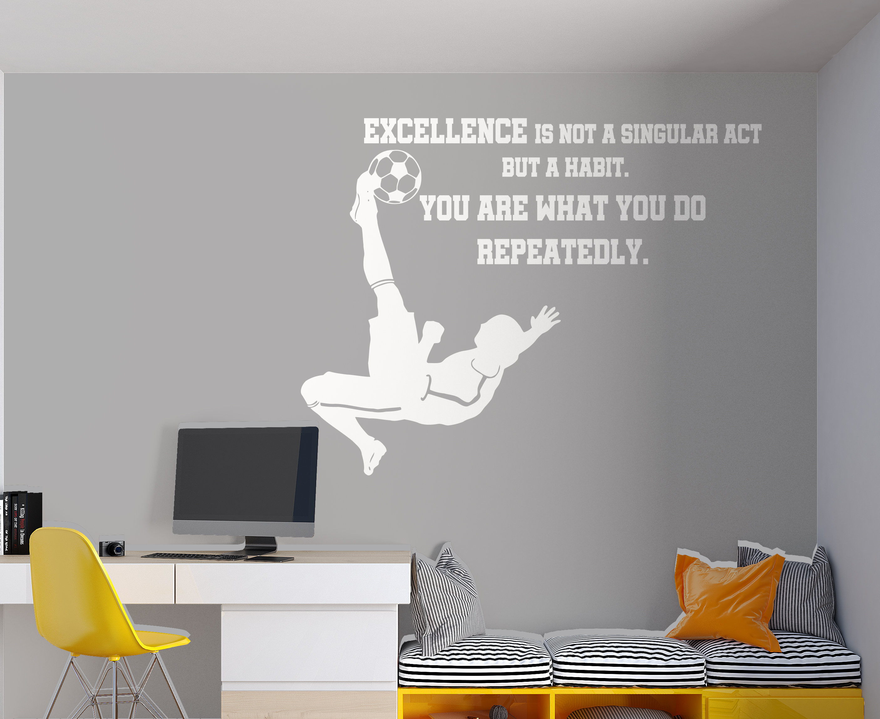 Soccer Quote Wall Decal Soccer Player Wall Sticker Soccer Etsy