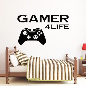 Calcomanía de pared para gamers, videojuegos, controlador, sala de juegos, vg015