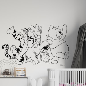 Winnie The Pooh Wall Decal Quotes Tigger Piglet  Boy and girl name decal Trendy sticker Baby room decal 5021