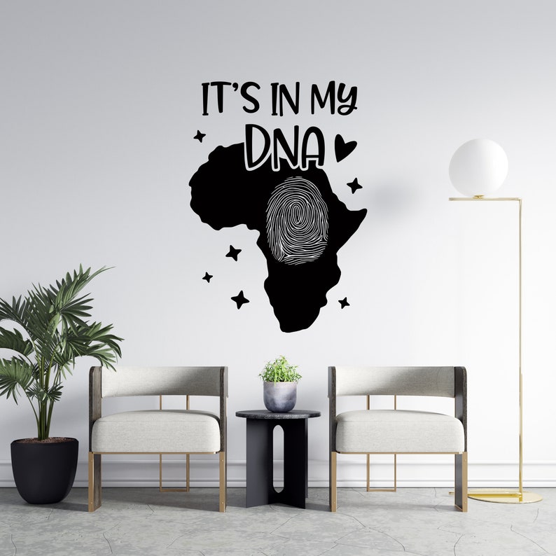Africa Map Fingerprint Wall Decal Africa Continent Wall Etsy