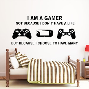Calcomanía de pared para gamers, videojuegos, controlador, sala de juegos, vg027