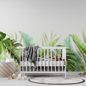 Jungle Wallpaper Green Wall Mural Peel and Stick Wallpaper Tropical Leaves Wallpaper Self Adhesive Tropical Forest Wallpaper PW489