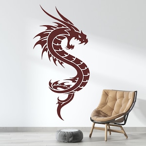 Dragon Wall Sticker Removable Dragon Vinyl Decal for Kids’ Room Game Room Decor 4655