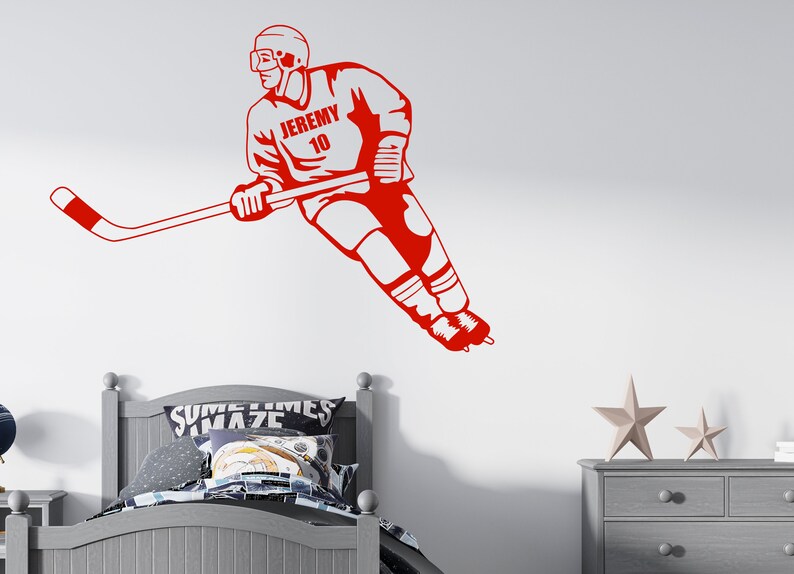 Personalized Wall Decal Ice Hockey Wall Decal Hockey Etsy