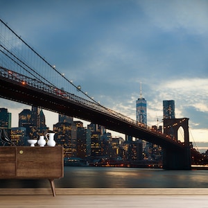 New York City Skyline Peel and Stick Wallpaper New York Wall Mural Self Adhesive Removable Fabric Wallpaper PW82