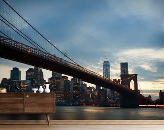 NYC Skyline Mural | Peel and Stick New York Wallpaper | Modern Cityscape Wall Art | PW82