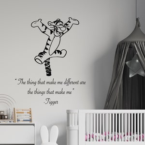 Tigger Decal Winnie The Pooh Wall Decal Quotes Tigger Piglet  Boy and girl name decal Trendy sticker Baby room decal CUS125