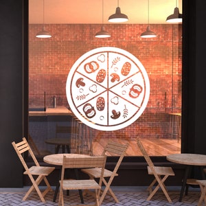 Sticker mural pizza | Autocollant en vinyle pour pizzeria | Décorations pour restaurant italien P02