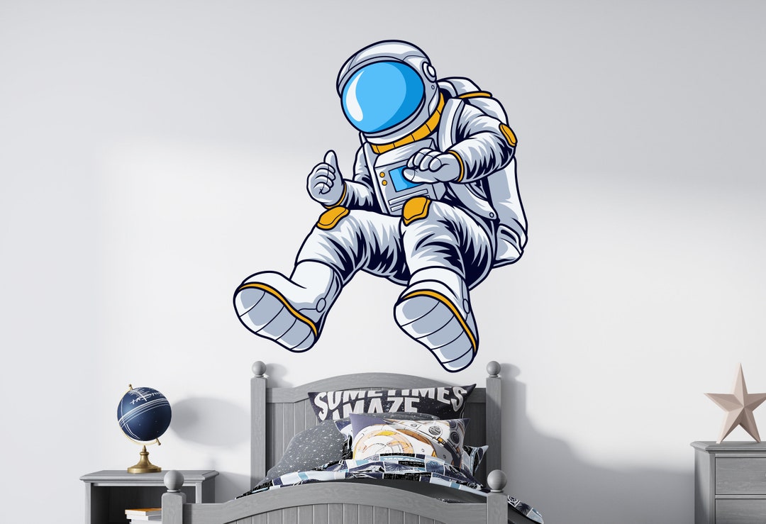 Astronaut Wall Decal Outer Space Wall Decor for Kids Bedroom Astronaut ...