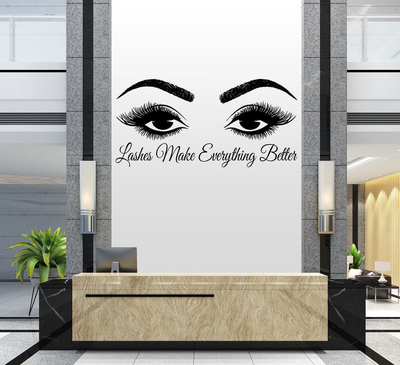 Eyelash Decals Eyelashes Wall Decal Window Sticker Beauty Etsy