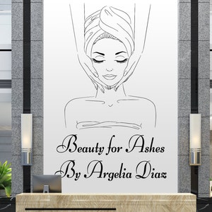 Spa salon Wall Decals Facials Skincare Quote Wall Sticker Beauty Salon Wall Decal Woman Face Wall Art  cus50