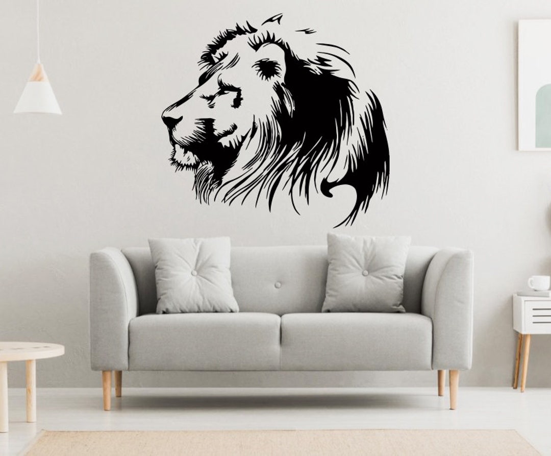 Lion Wall Decal Lion Wall Sticker Lion Wall Decor JG14 Etsy