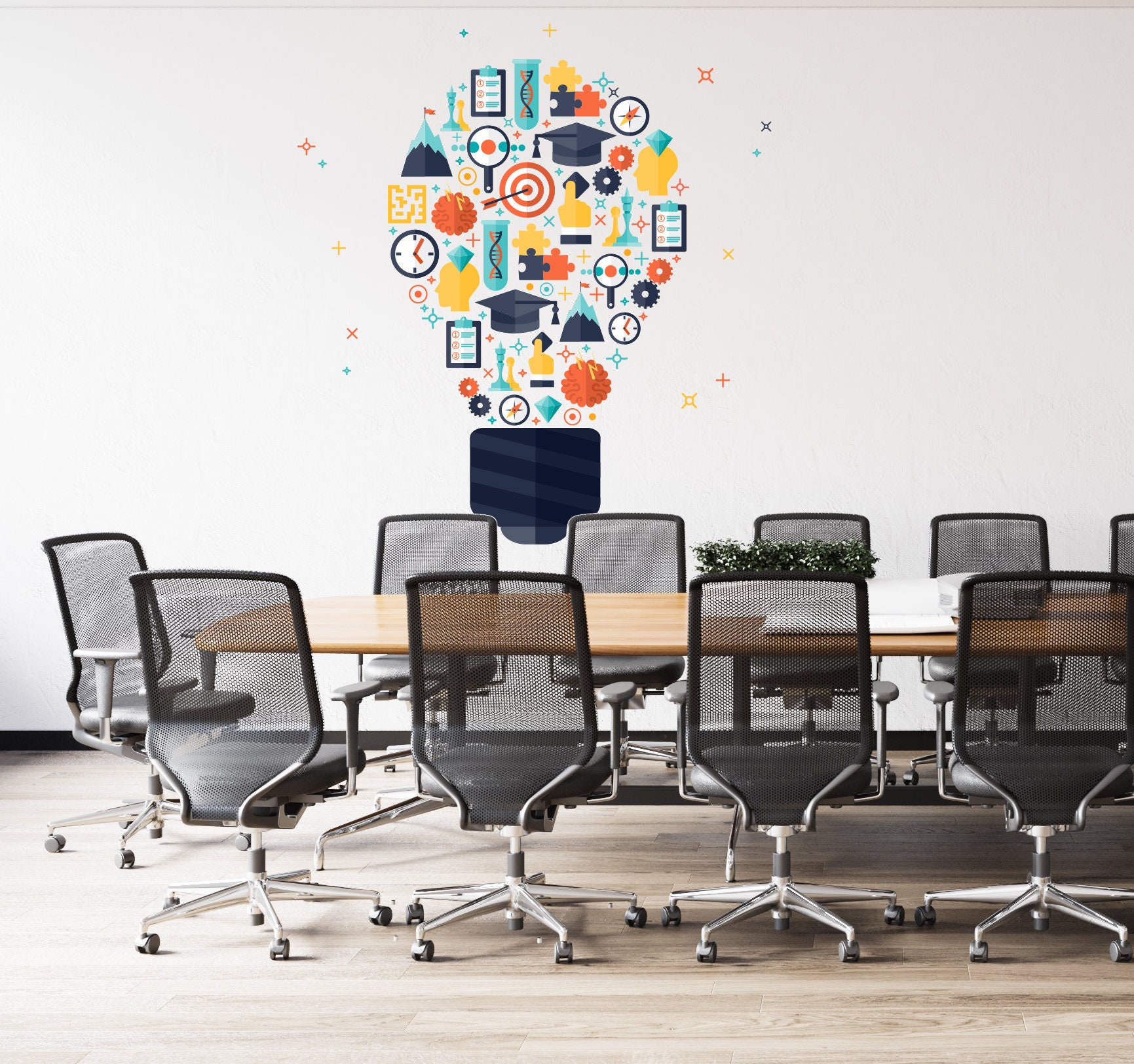 Bright Teamwork Light Bulb Vinyl Wall Decal | Office Inspiration Decor ...