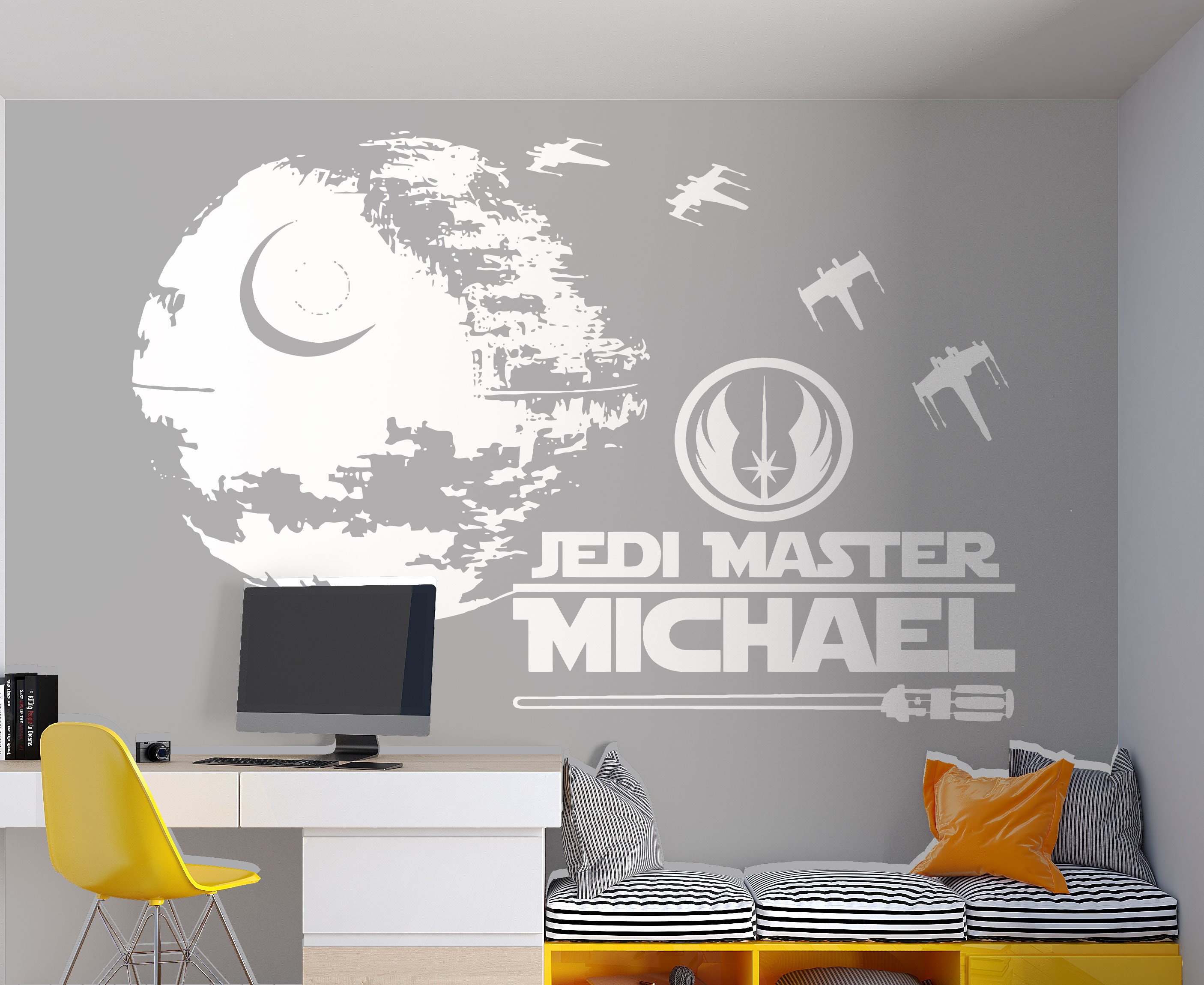 Star Wars Wall Decal Star Wars Wall Sticker Death Star Etsy