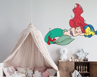 Mermaid Dreams | Princess Ariel Wall Decal | Little Mermaid Nursery Decor CUS169